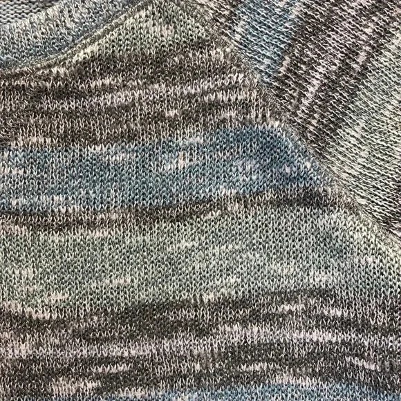 Ruby Rd Blue/Green/Gray Steiped Sweater - Picture 3 of 5